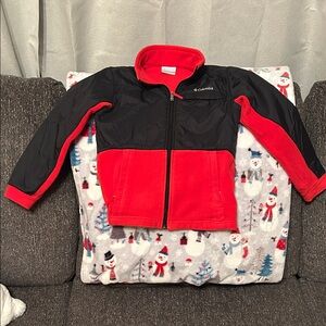 Columbia Black and Red Fleece Jacket